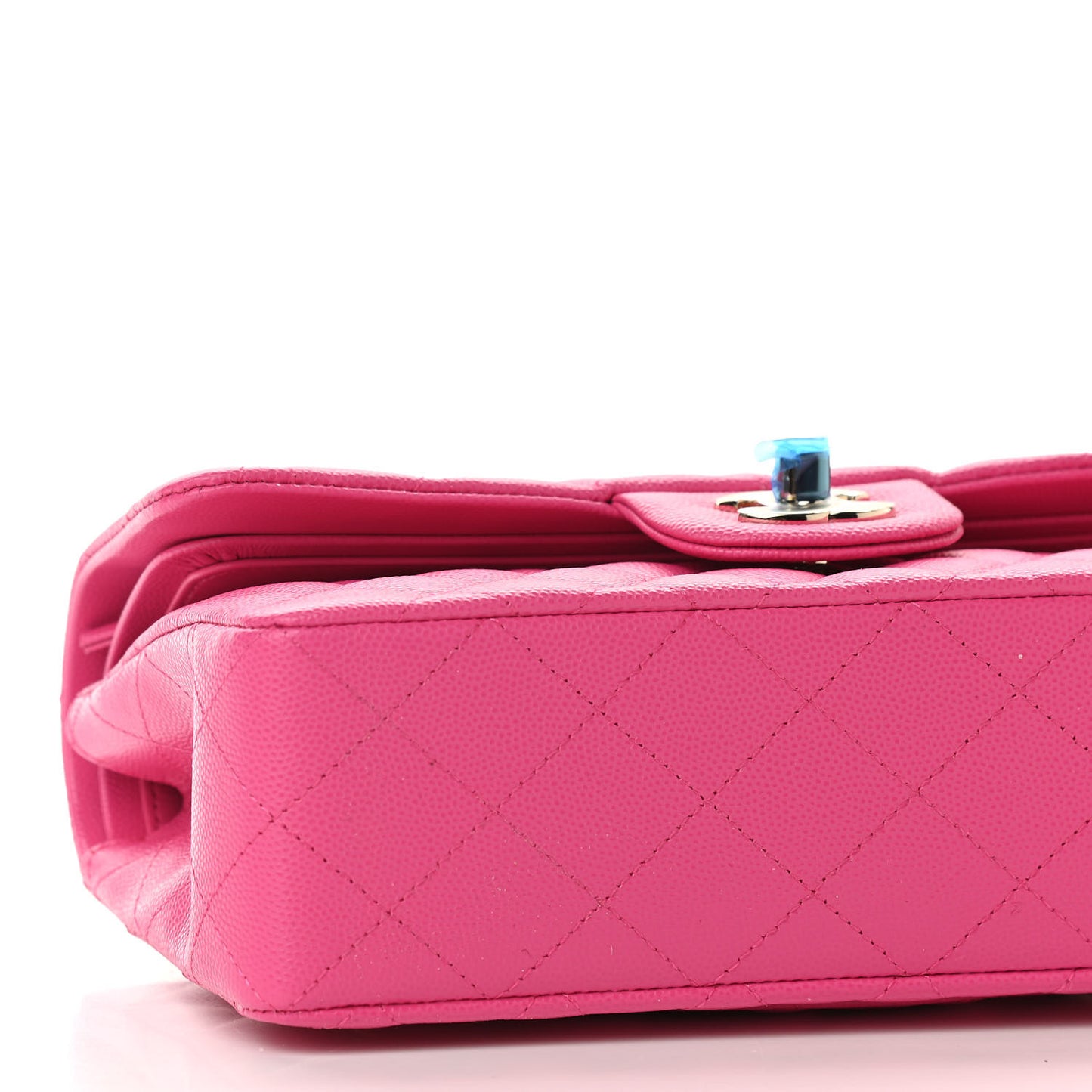 Caviar Quilted Small Double Flap Dark Pink