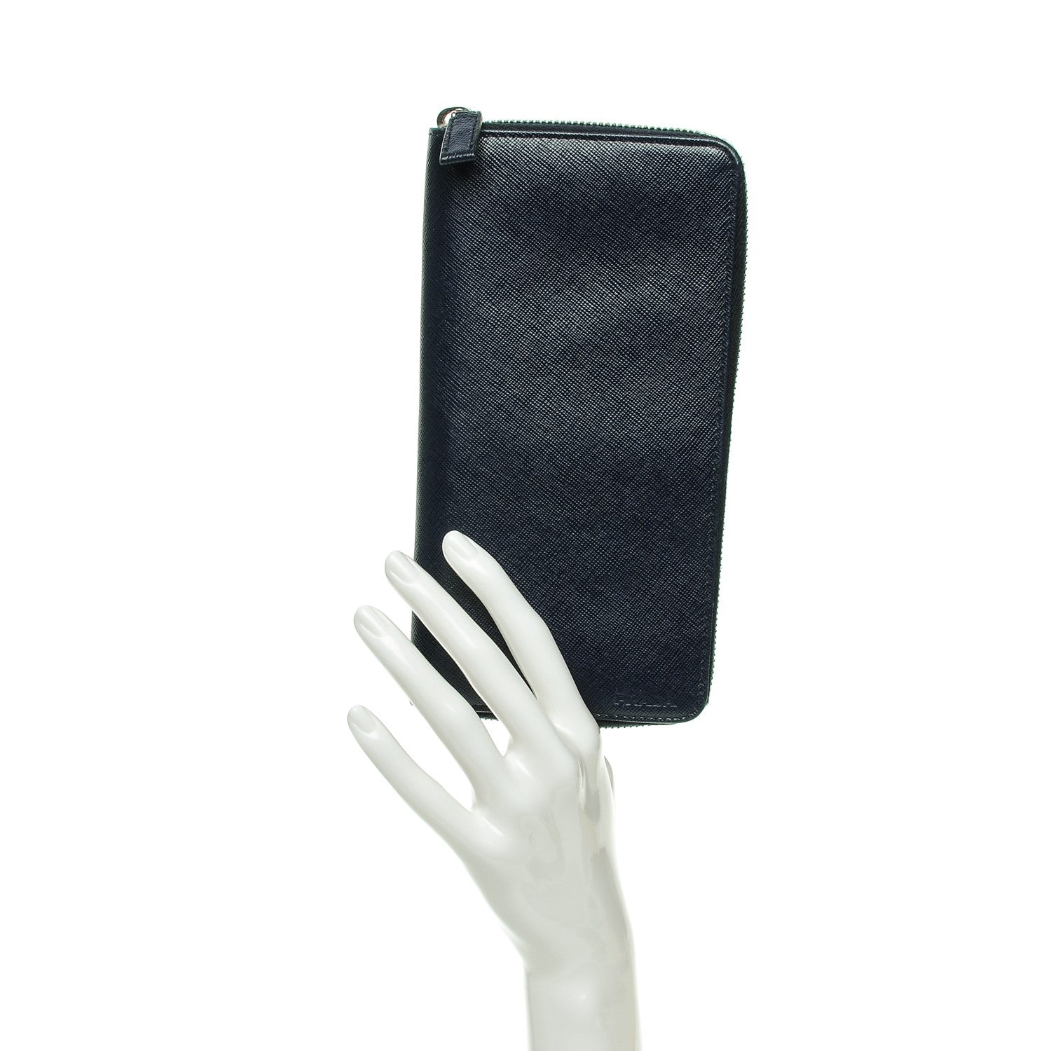 Prada Saffiano Zip Around Travel Wallet Baltico 2 of 6