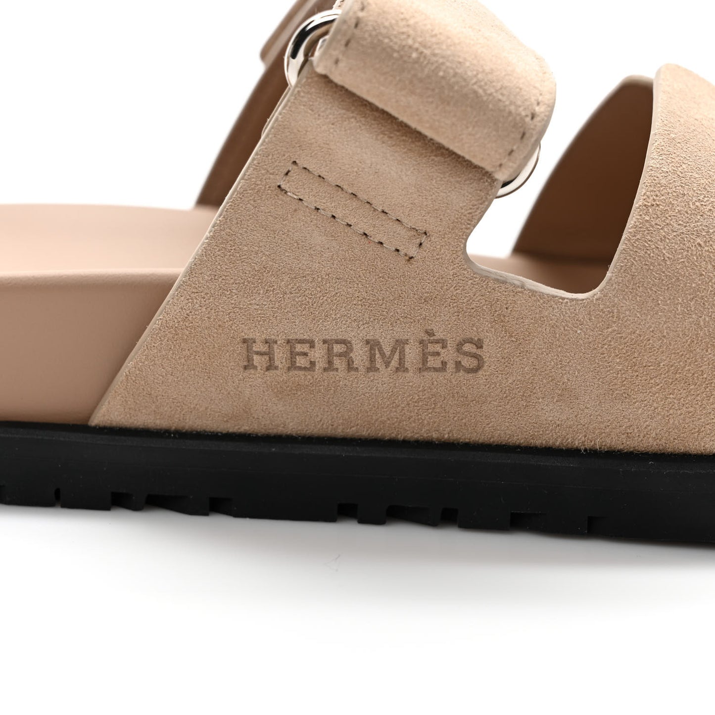 Suede Goatskin Womens Chypre Sandals 37 Beige Argile