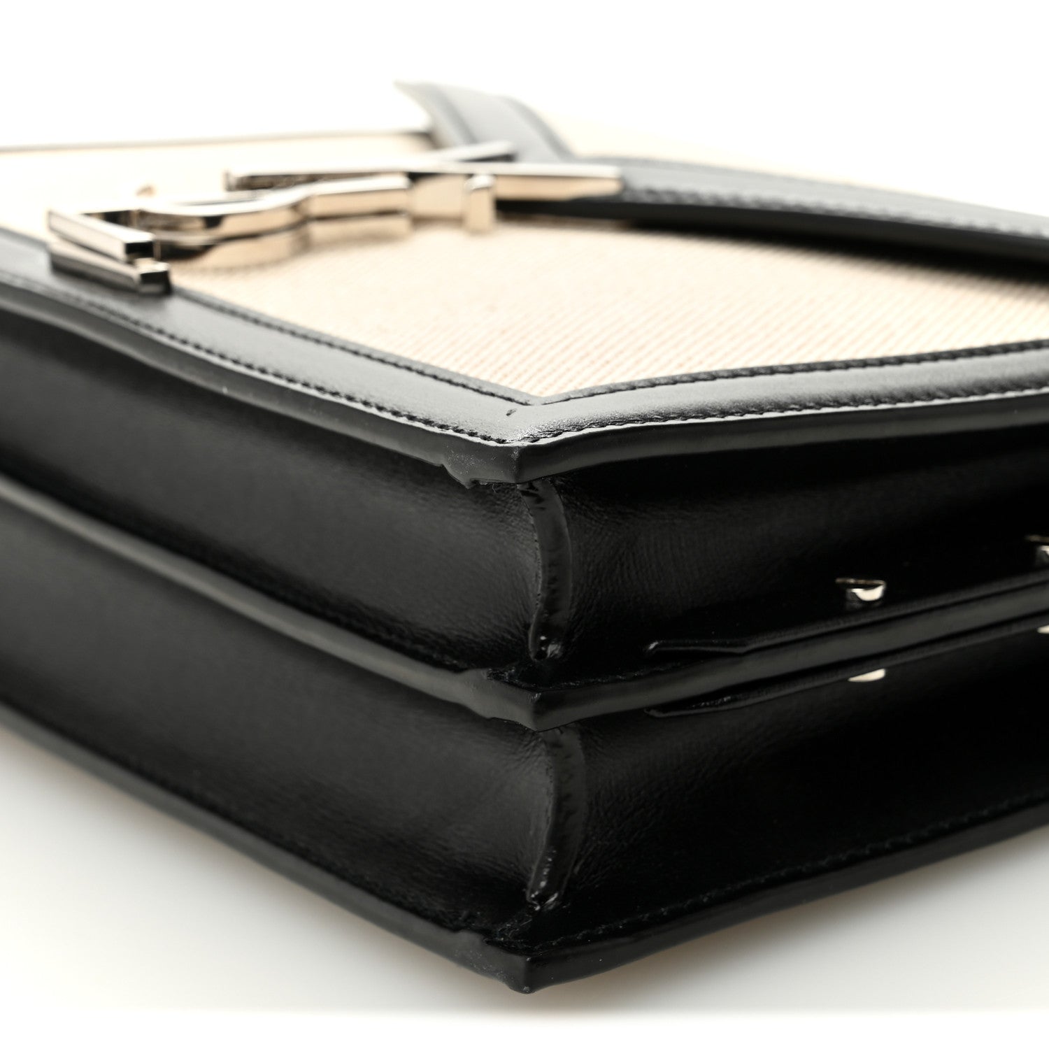 Saint Laurent Canvas Calfskin Classic Monogram Cassandra Natural Black 10 of 10
