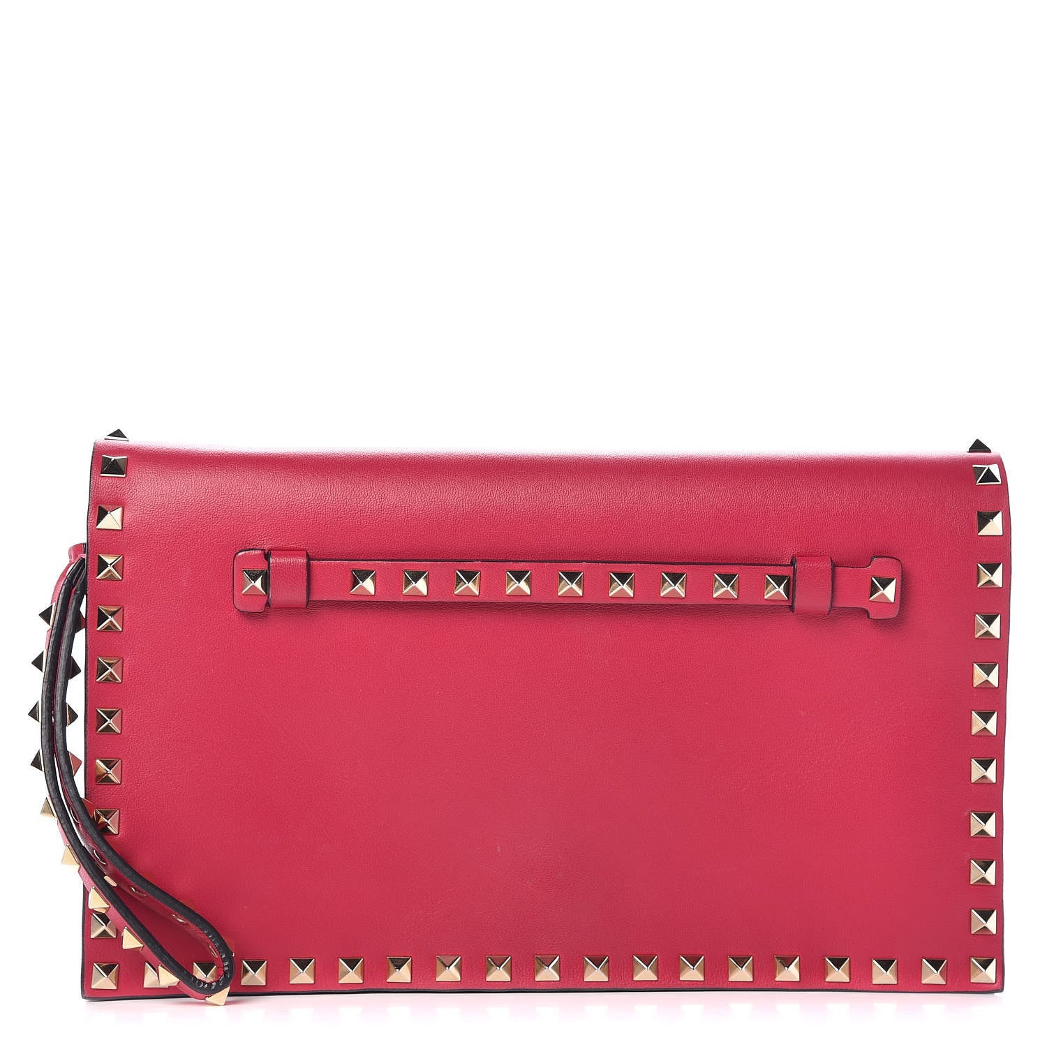Valentino Garavani Nappa Rockstud Wristlet Clutch Cyclamin 1 of 10