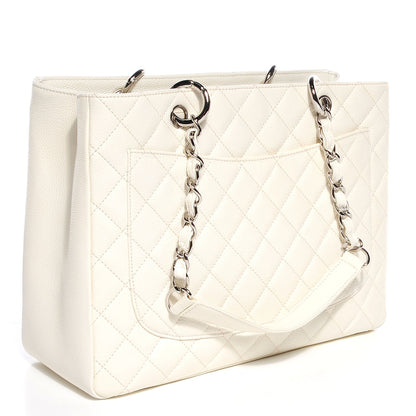 Chanel Caviar Quilted Grand Shopping Tote GST White 3 of 7