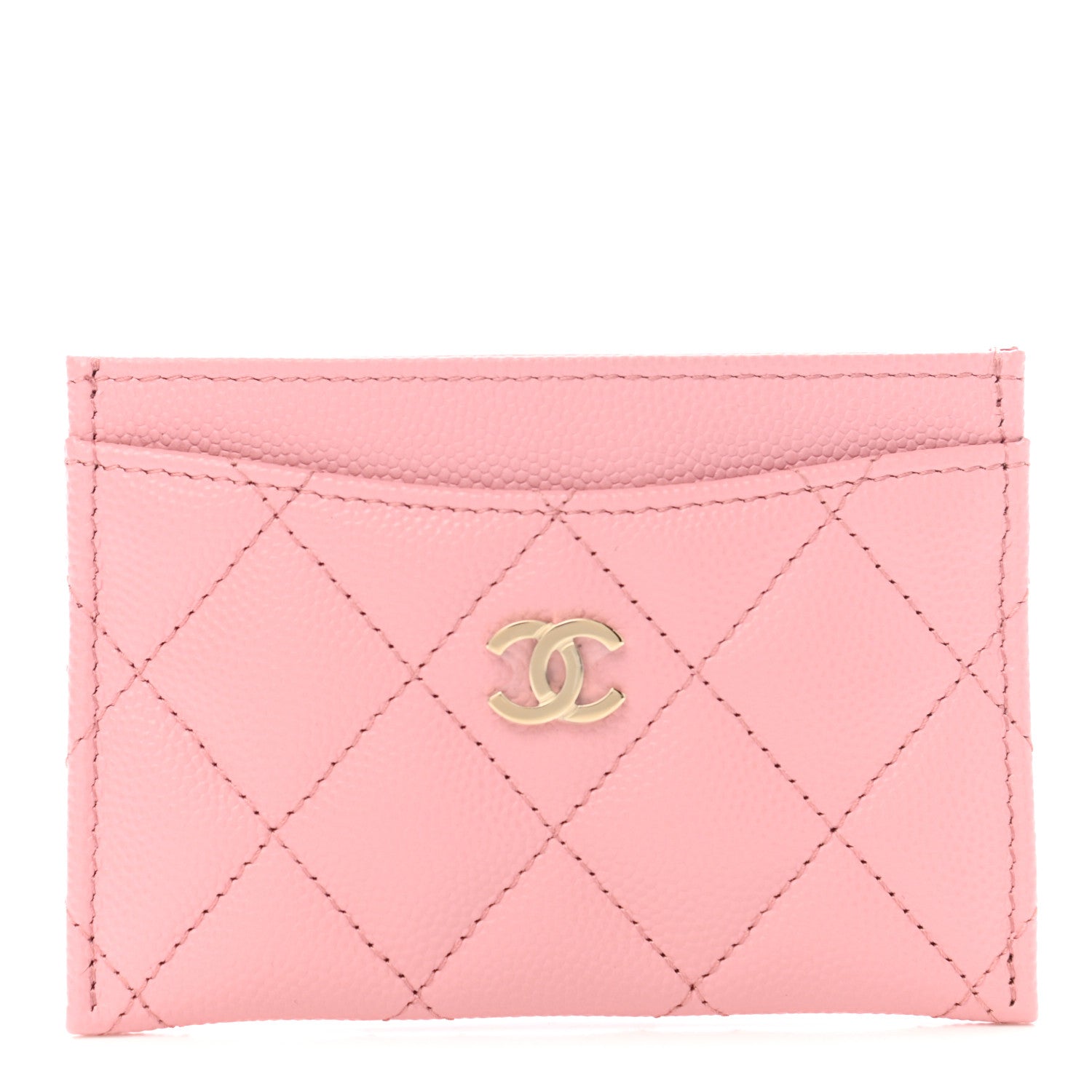 Chanel Caviar Quilted Card Holder Pink 1 of 8