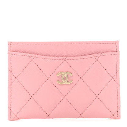 Chanel Caviar Quilted Card Holder Pink 1 of 8