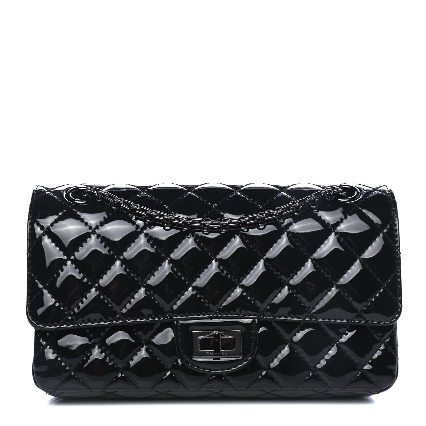 Patent Calfskin Quilted 2.55 Reissue 225 Flap So Black