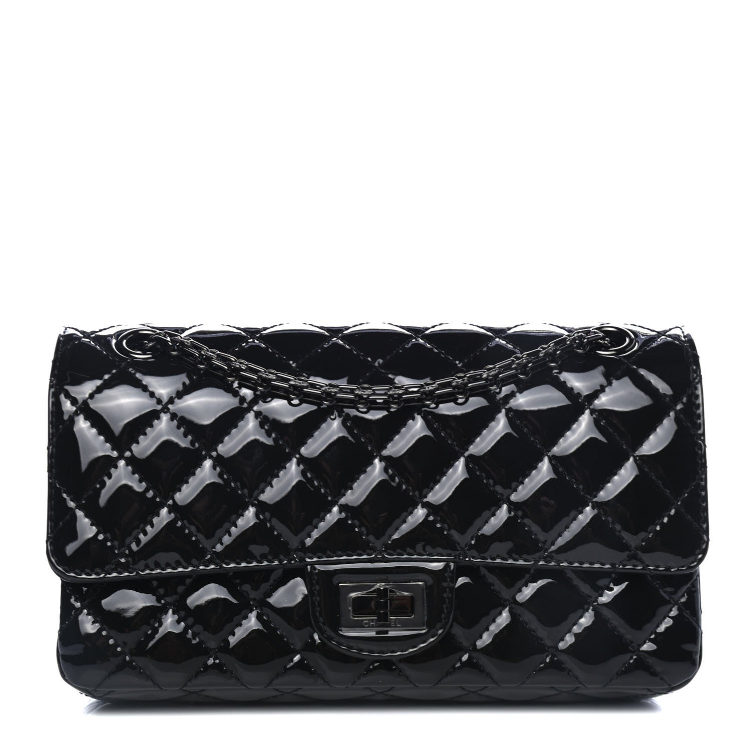 Chanel Patent Calfskin Quilted 2.55 Reissue 225 Flap So Black 1 of 4
