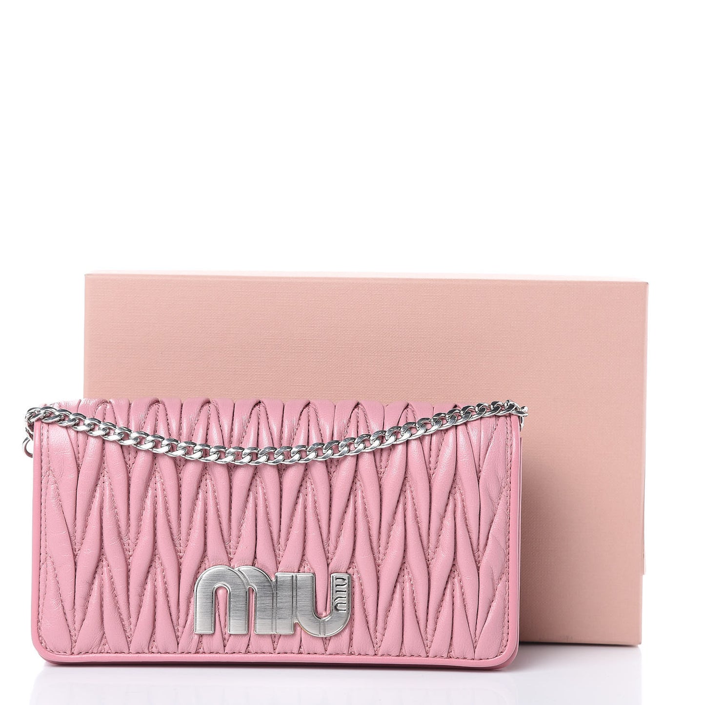 Nappa Matelasse Wallet On Chain Rosa