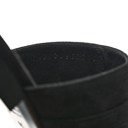 Hermes Suede Goatskin Avenue Sandals 36 Black 8 of 9