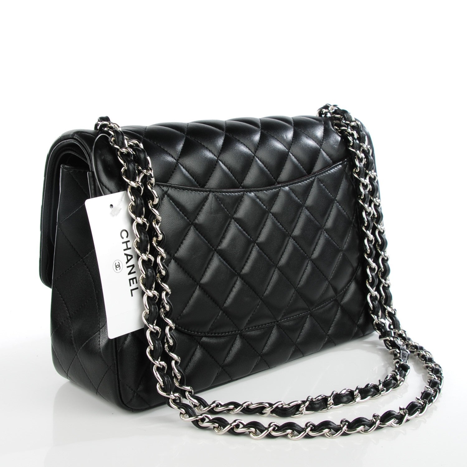 Chanel Lambskin Quilted Jumbo Double Flap Black 3 of 9