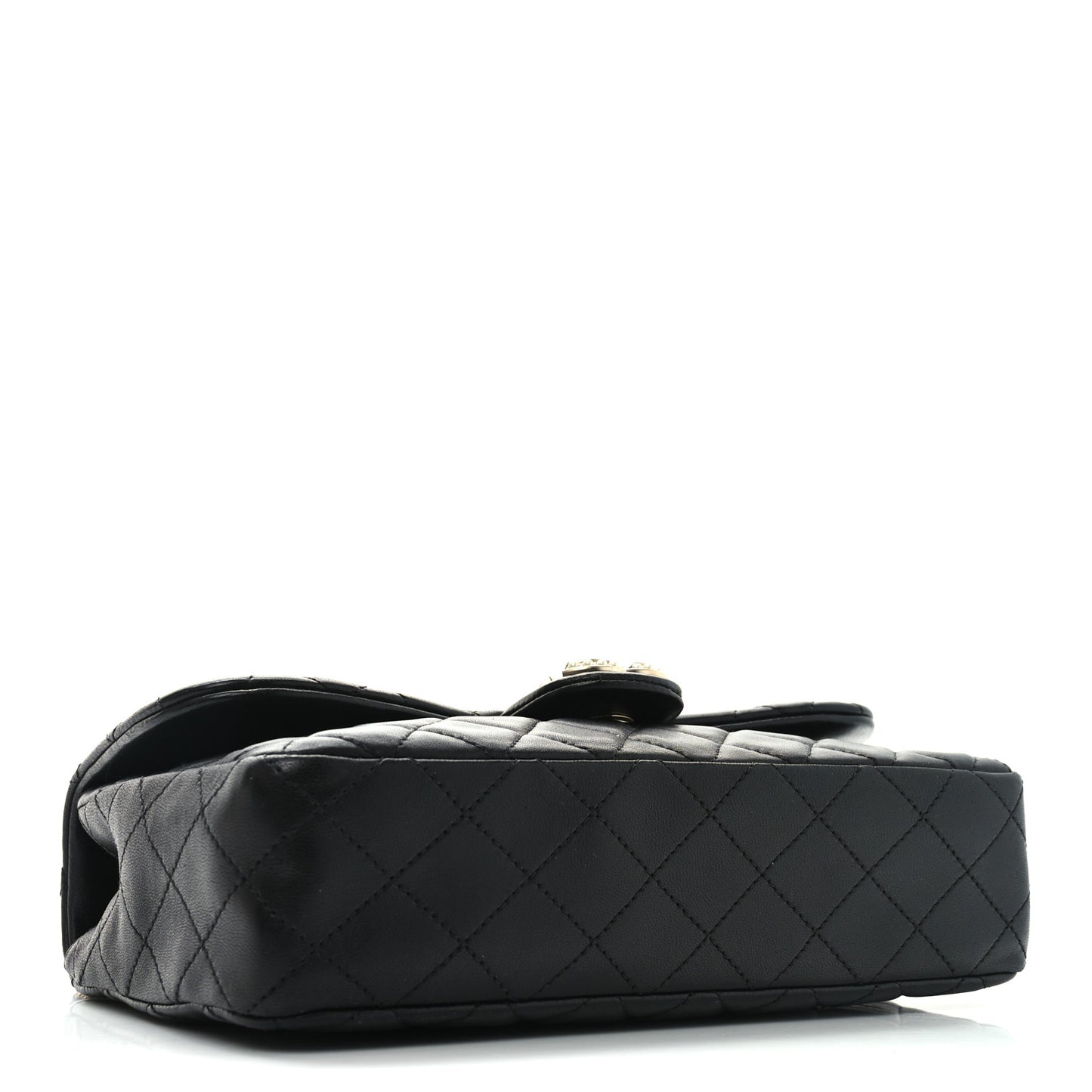 Lambskin Quilted Medium Westminster Pearl Flap Black