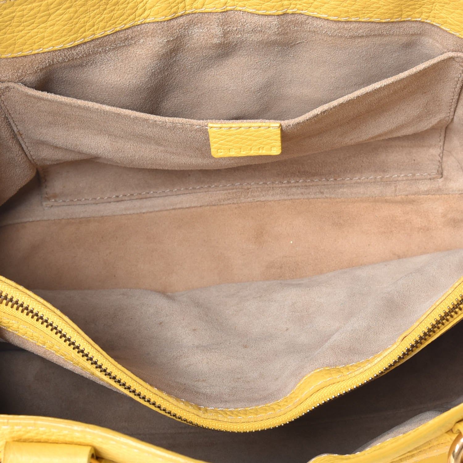 Celine Calfskin Boogie Satchel Yellow 5 of 9