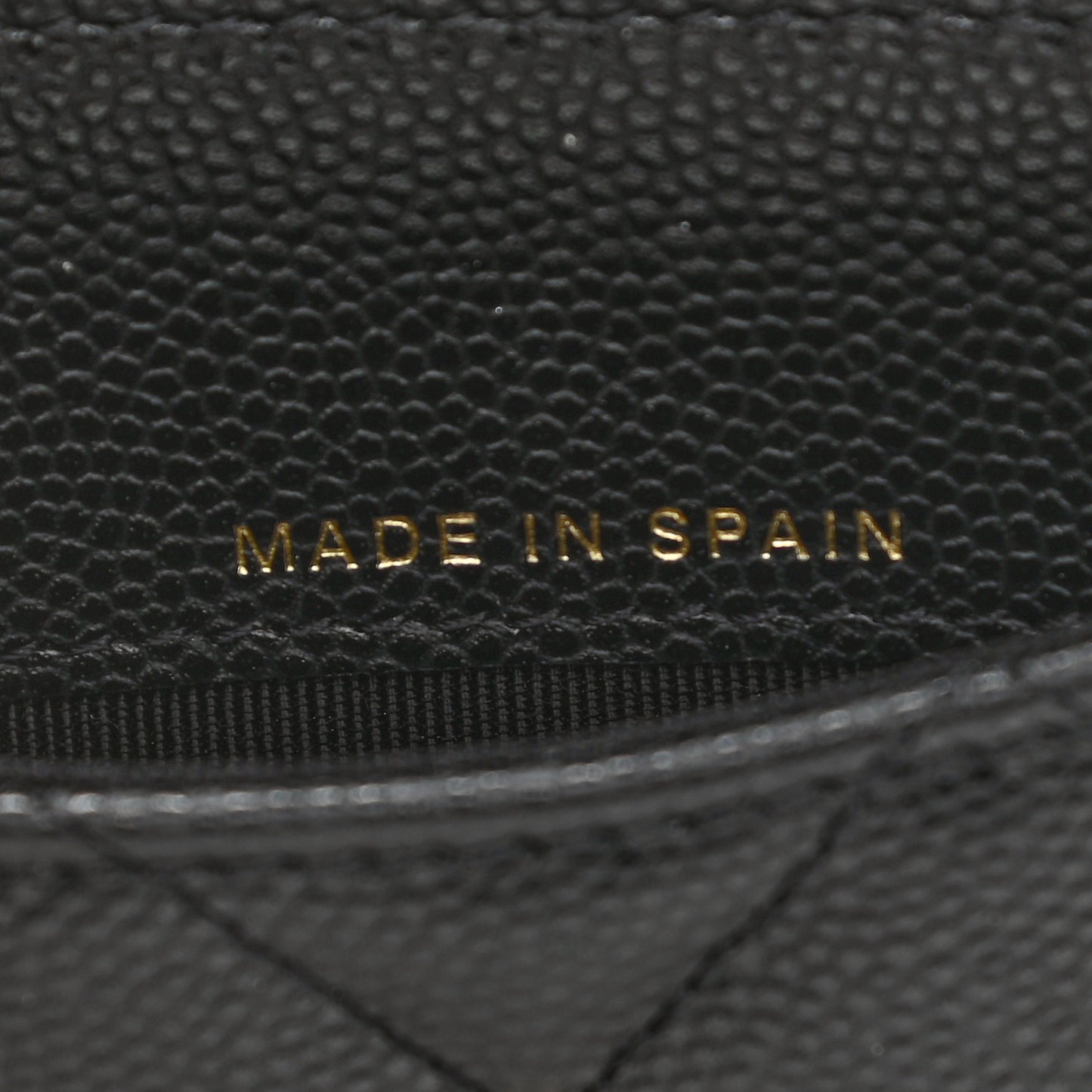 Caviar Quilted Flap Zip Card Holder On Chain Black