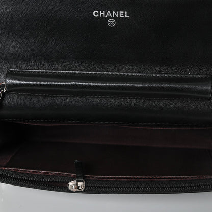 Chanel Lambskin Quilted Wallet On Chain WOC Black 5 of 7
