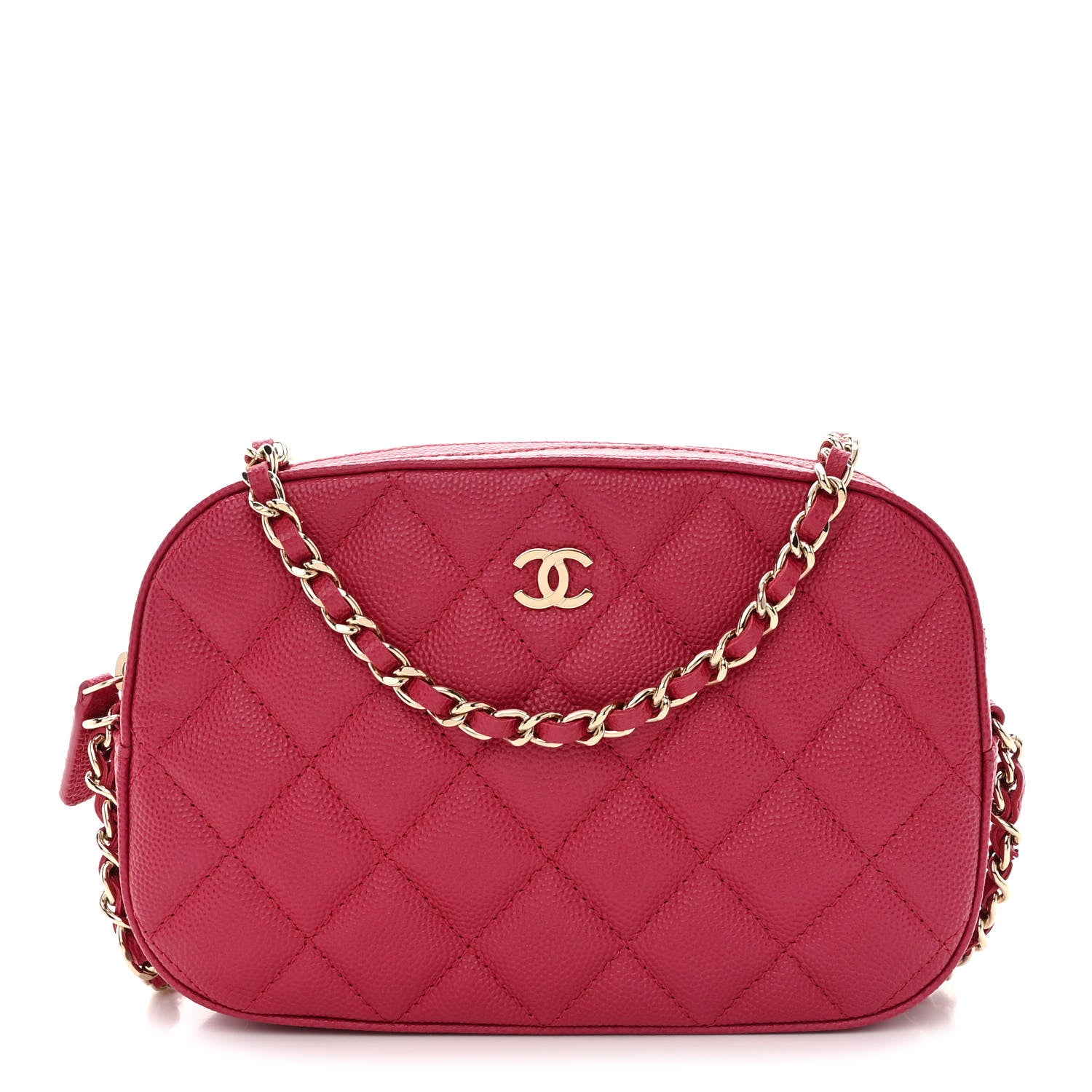 Chanel Caviar Quilted Camera Case Dark Pink 1 of 11