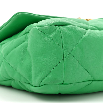 Chanel Goatskin Quilted Large Chanel 19 Flap Green 10 of 12