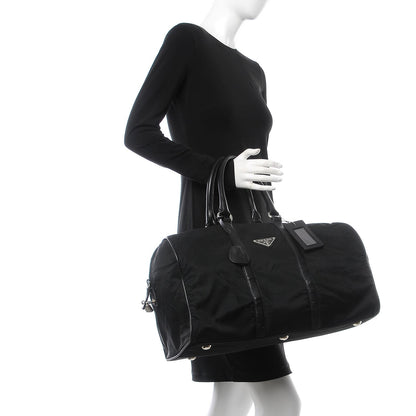 Prada Tessuto Nylon Saffiano Weekender Black 2 of 17