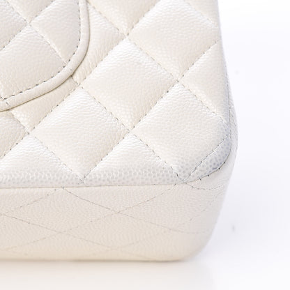 Chanel Caviar Quilted Medium Double Flap White 14 of 14