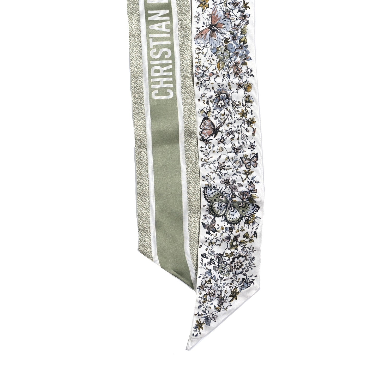 Silk Butterflies Around the World Mitzah Scarf Green