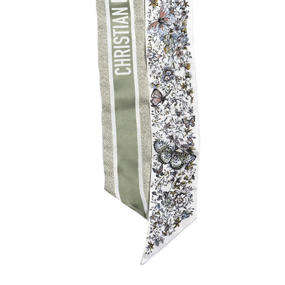 Christian Dior Silk Butterflies Around the World Mitzah Scarf Green 2 of 3