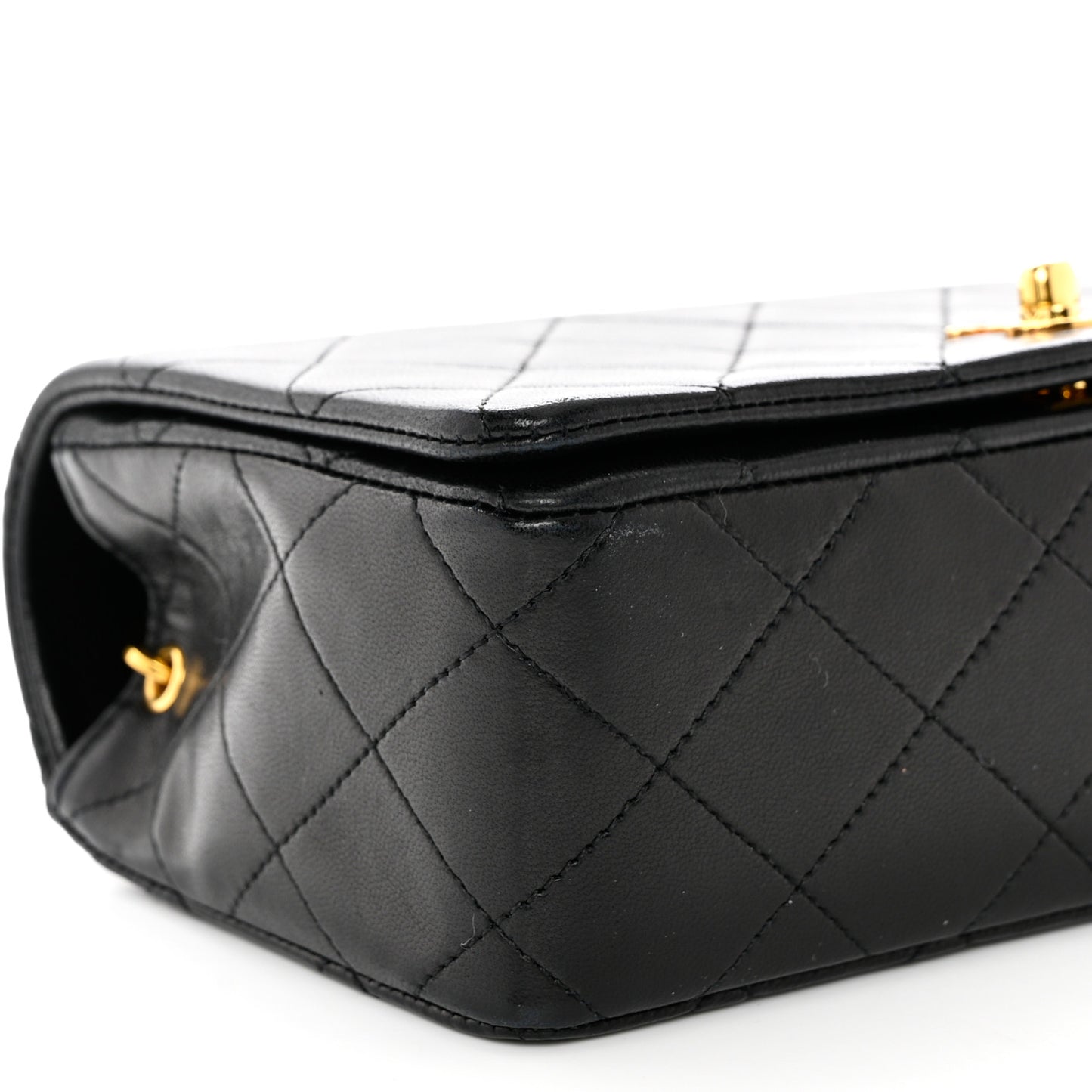 Lambskin Quilted Small Single Flap Black