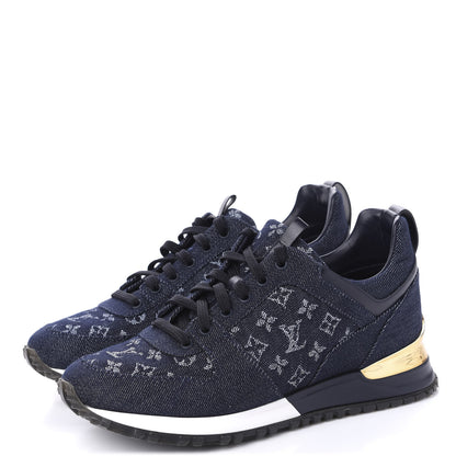 Louis Vuitton Denim Monogram Run Away Sneakers 39 Blue 3 of 9