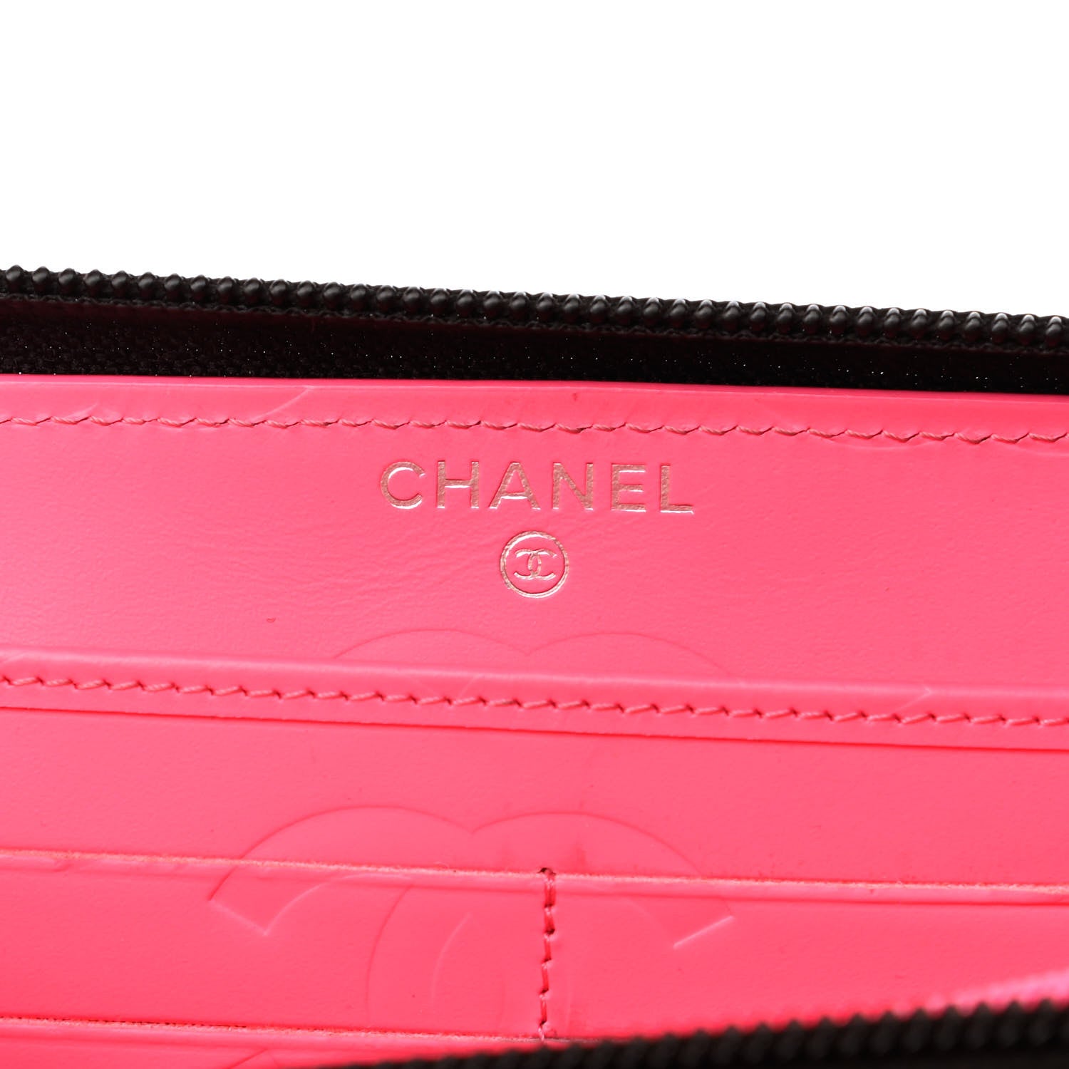 Chanel Calfskin Quilted Cambon Large Gusset Zip Around Wallet Black 6 of 9