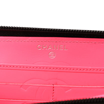 Chanel Calfskin Quilted Cambon Large Gusset Zip Around Wallet Black 6 of 9