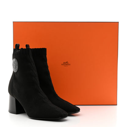 Hermes Knit Calfskin Volver 60 Ankle Boots 35 Black 9 of 9