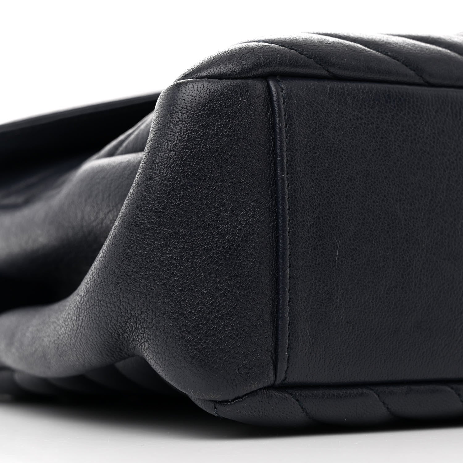 Saint Laurent Sheepskin Matelasse Chevron Monogram Large College Satchel Deep Marine 9 of 12