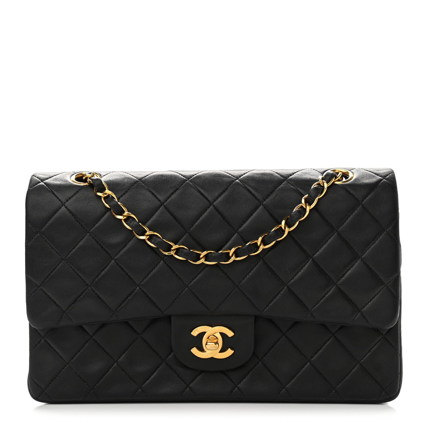 Chanel Lambskin Quilted Medium Double Flap Black 1 of 14