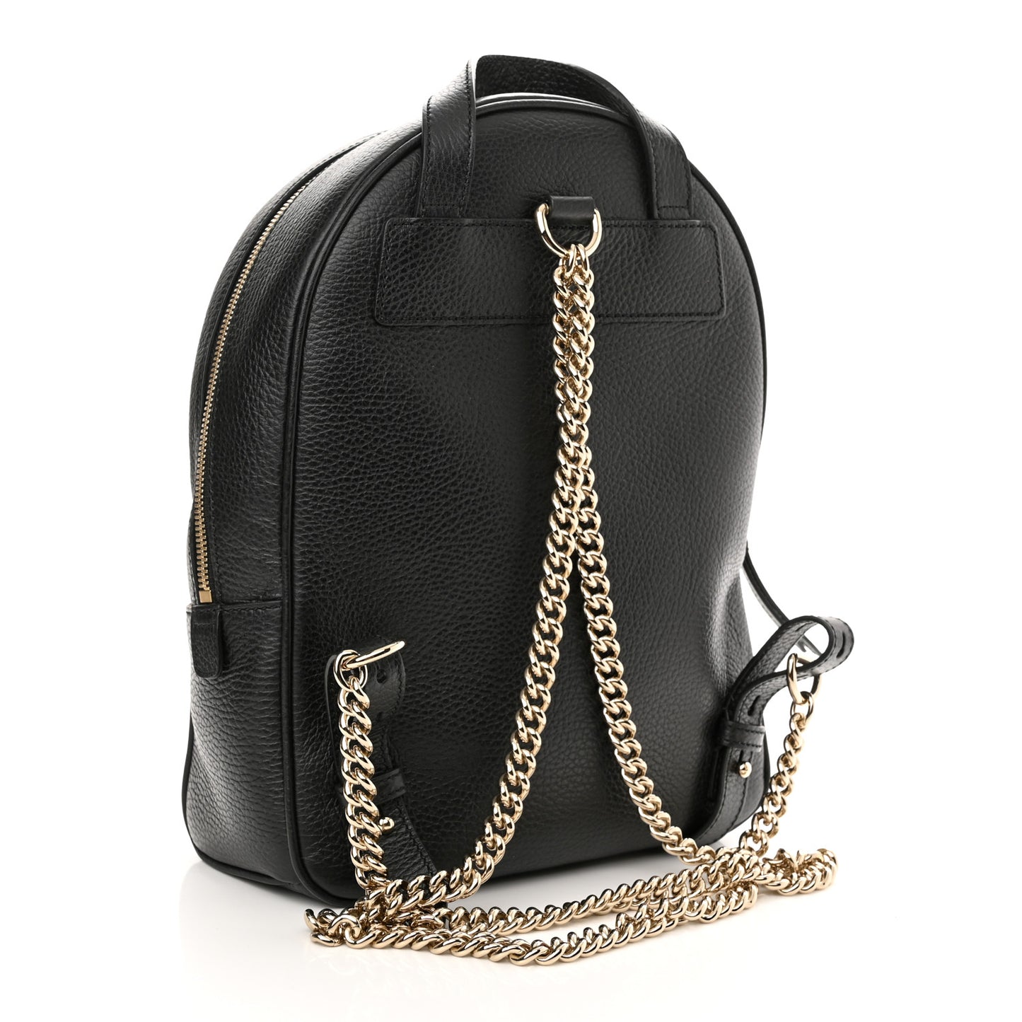 Pebbled Calfskin Soho Chain Backpack Black