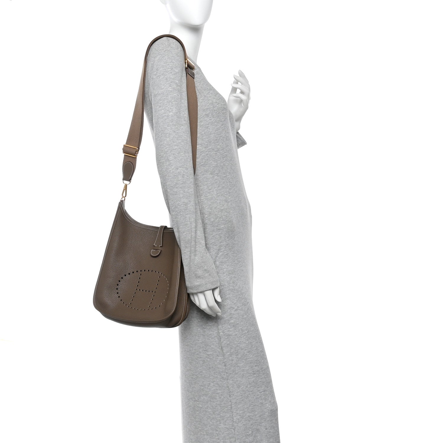 Hermes Taurillon Clemence Evelyne III PM Etoupe 2 of 14
