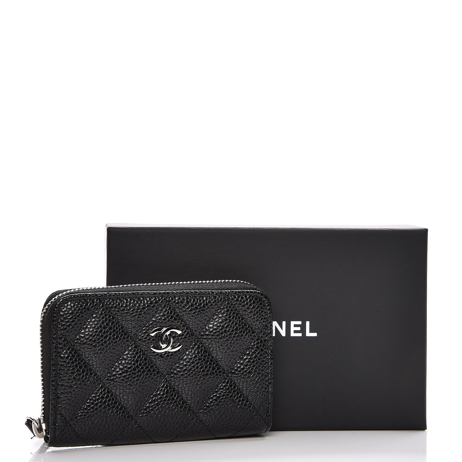 Chanel Caviar Quilted Zip Coin Purse Black 8 of 8