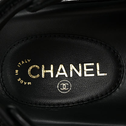 Chanel Grained Calfskin Velcro Dad Sandals 36 Black 8 of 11