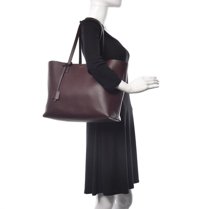 Saint Laurent Calfskin Large Shopping Tote Bordeaux 2 of 13