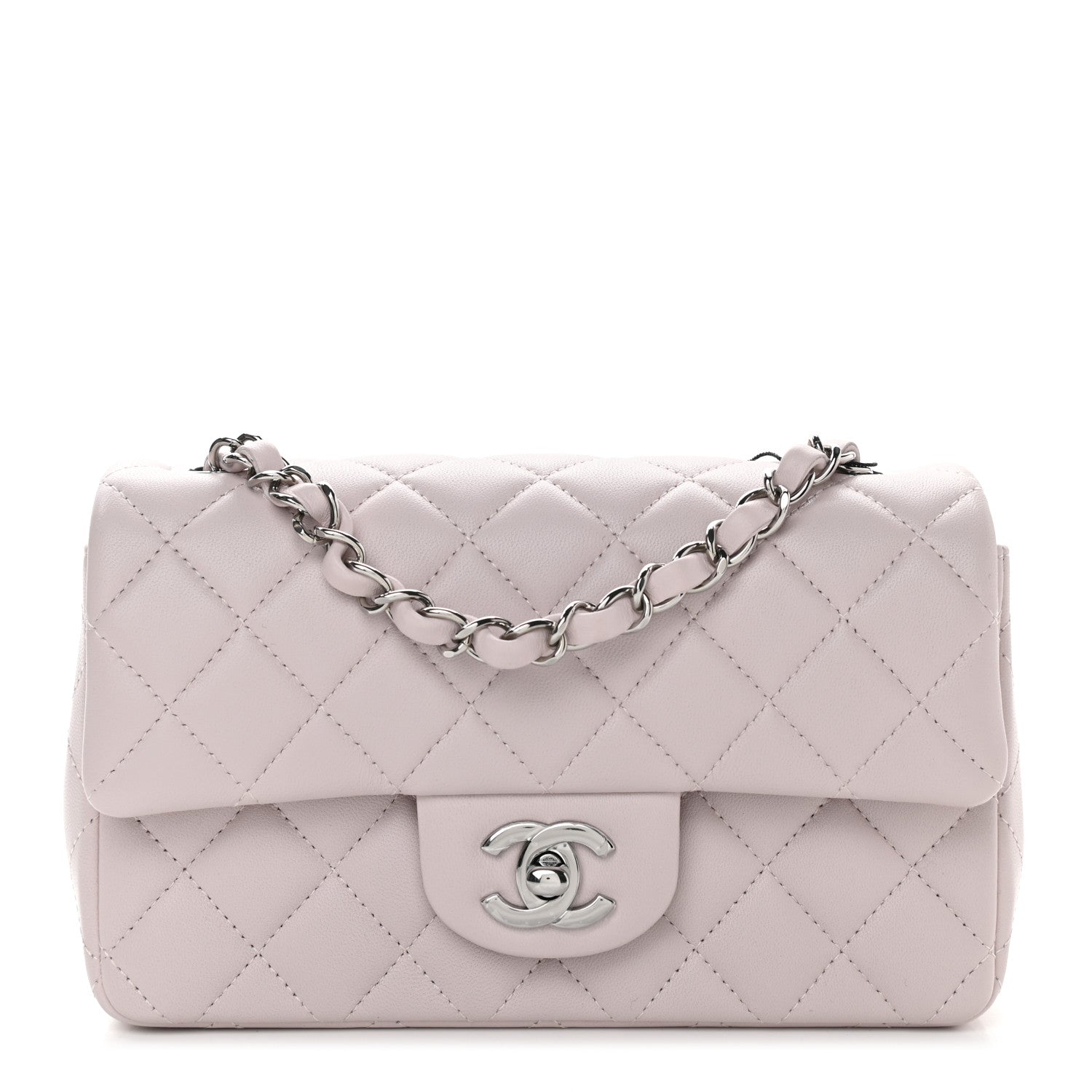 Chanel Lambskin Quilted Mini Rectangular Flap Light Purple 1 of 9