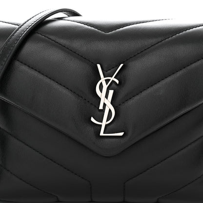 Saint Laurent Calfskin Y Quilted Monogram Toy Loulou Crossbody Bag Black 8 of 10