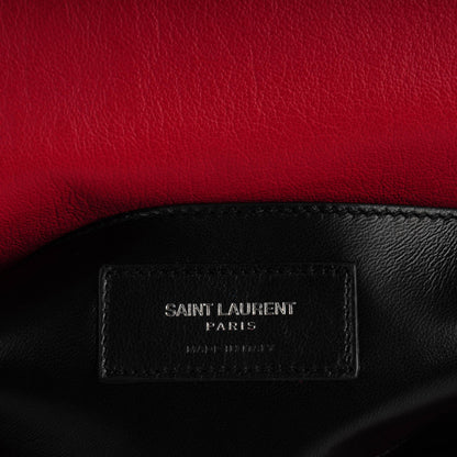 Saint Laurent Sheepskin Matelasse Chevron Monogram Medium College Bag Rouge 6 of 7