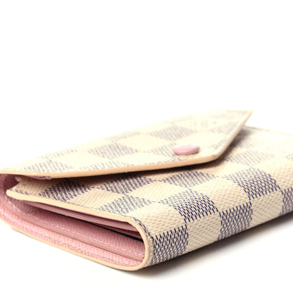 Louis Vuitton Damier Azur Victorine Wallet Rose Ballerine 7 of 9