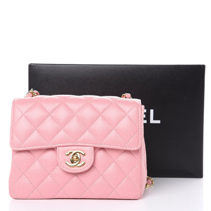 Chanel Caviar Quilted Mini Square Flap Pink 10 of 10