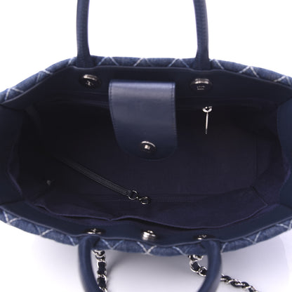 Chanel Denim Quilted Medium Coco Handle Shopping Tote Blue 6 of 12