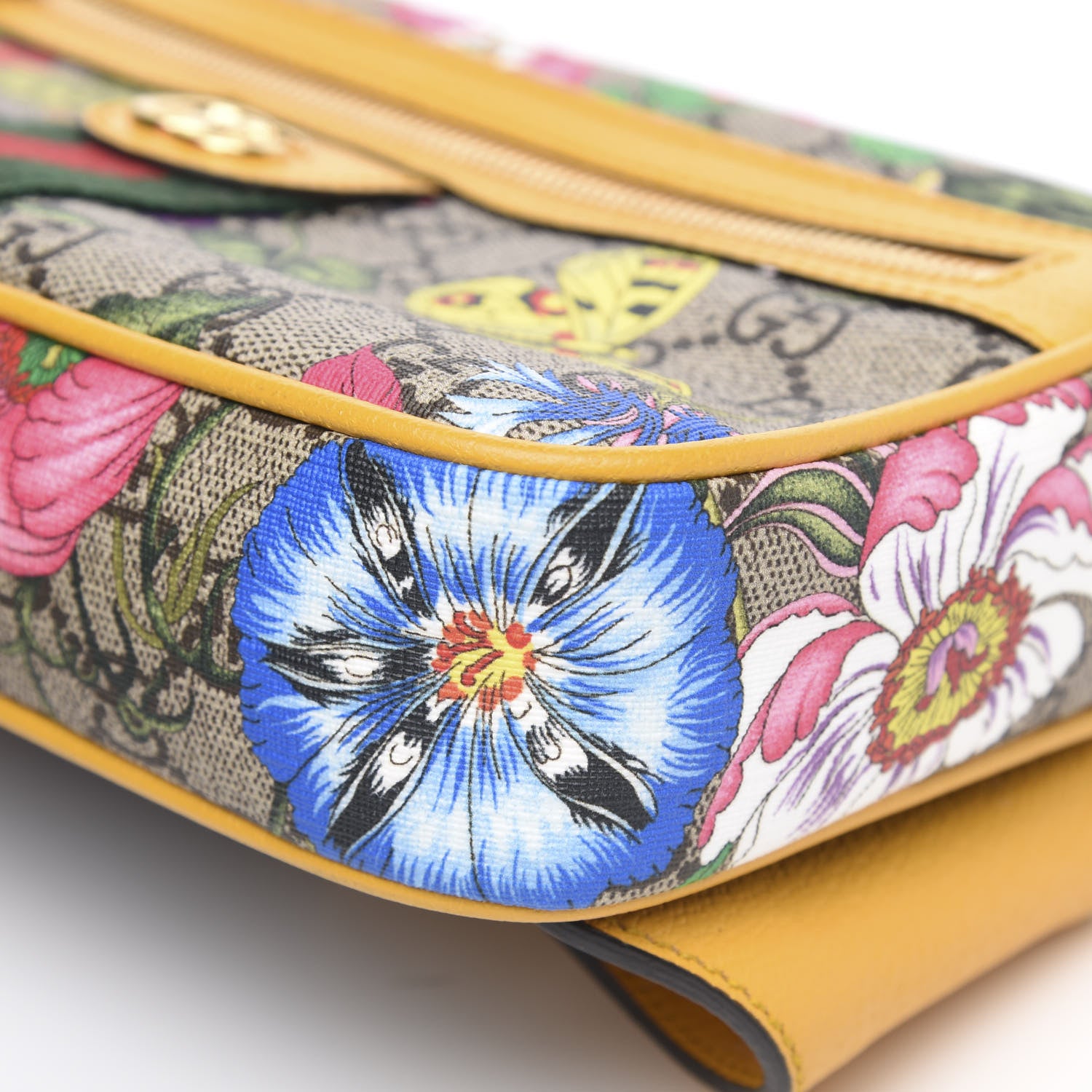 Gucci GG Supreme Monogram Flora Medium Ophidia Belt Bag Beige Multicolor Crop 9 of 10