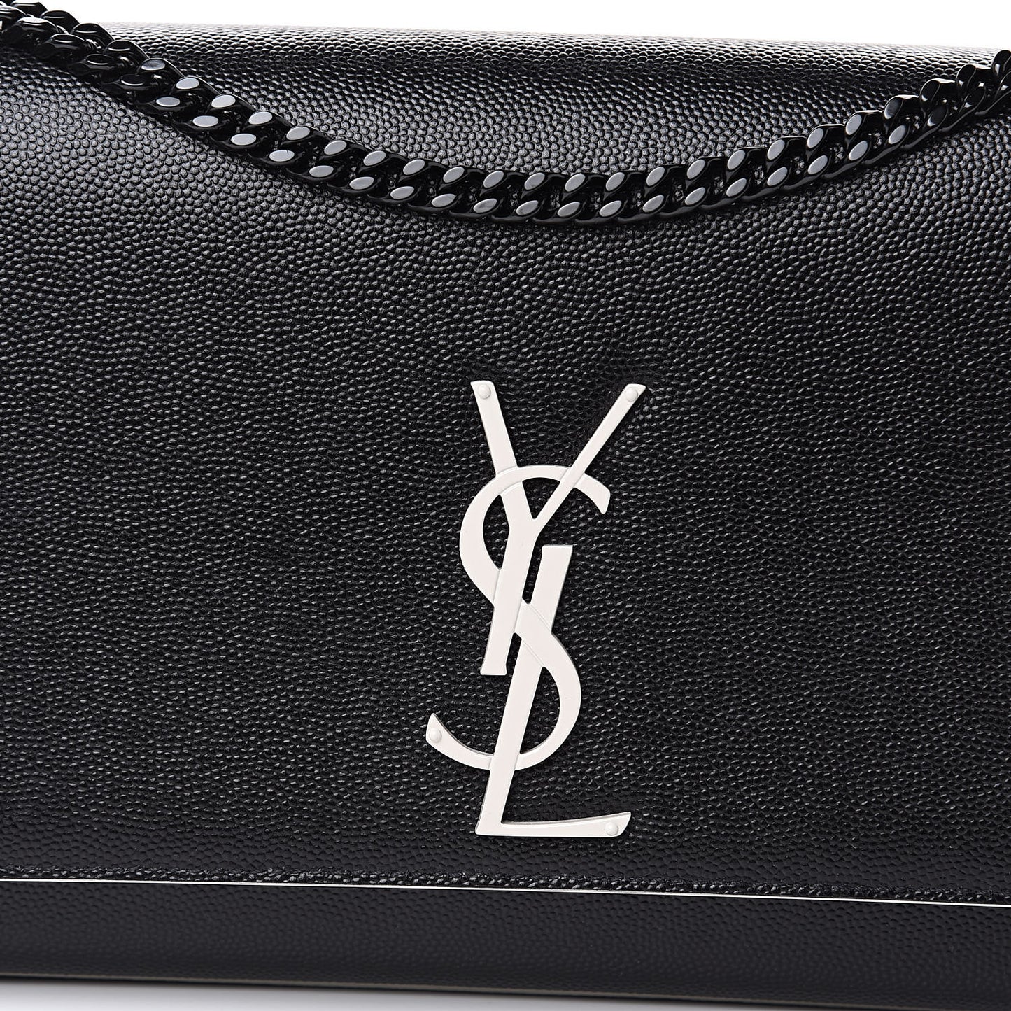 Grain De Poudre Medium Classic Monogram Kate Satchel Black White