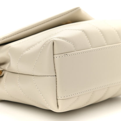 Saint Laurent Calfskin Y Quilted Monogram Toy Loulou Crossbody Bag Ivory 9 of 10