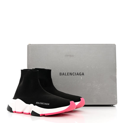 Balenciaga Neoprene Knit Womens Speed Sneakers 35 Black Pink 12 of 12