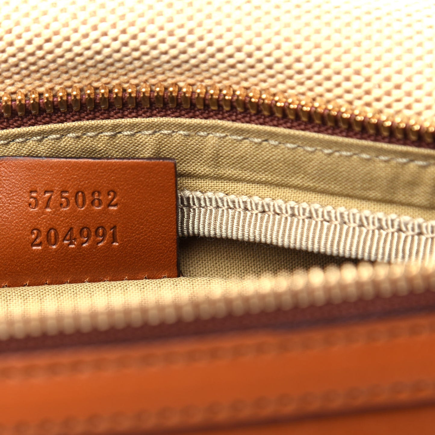 Vintage Canvas Web Belt Bag Sand Cuir