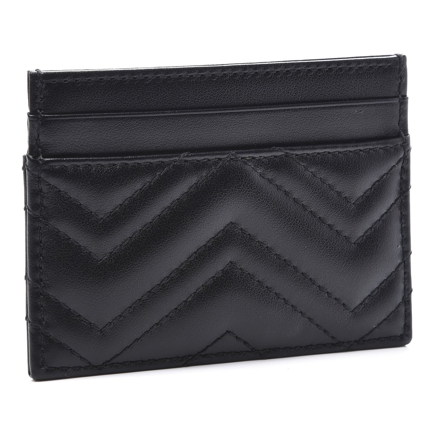 Gucci Calfskin Matelasse GG Marmont Card Holder Black 2 of 8