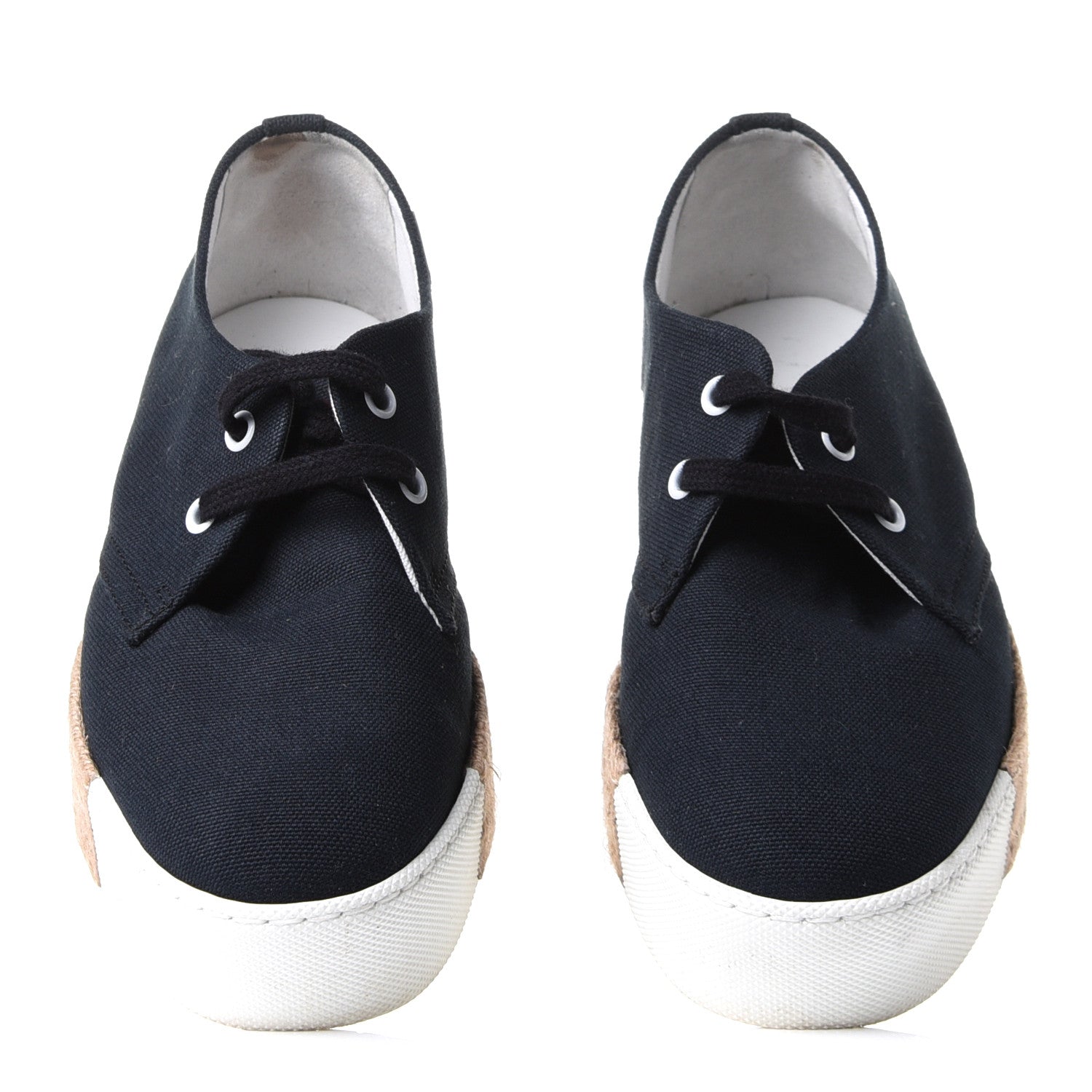 Hermes Cotton Canvas Womens Rosa Espadrille Sneakers 36 Black 9 of 18