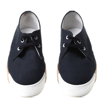 Hermes Cotton Canvas Womens Rosa Espadrille Sneakers 36 Black 9 of 18