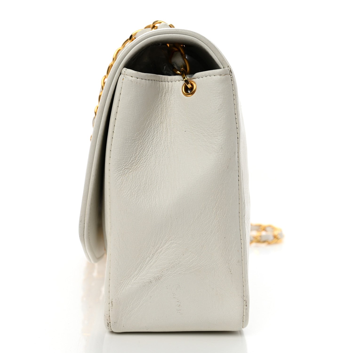 Chanel Lambskin Quilted Medium Single Flap White 12 of 16